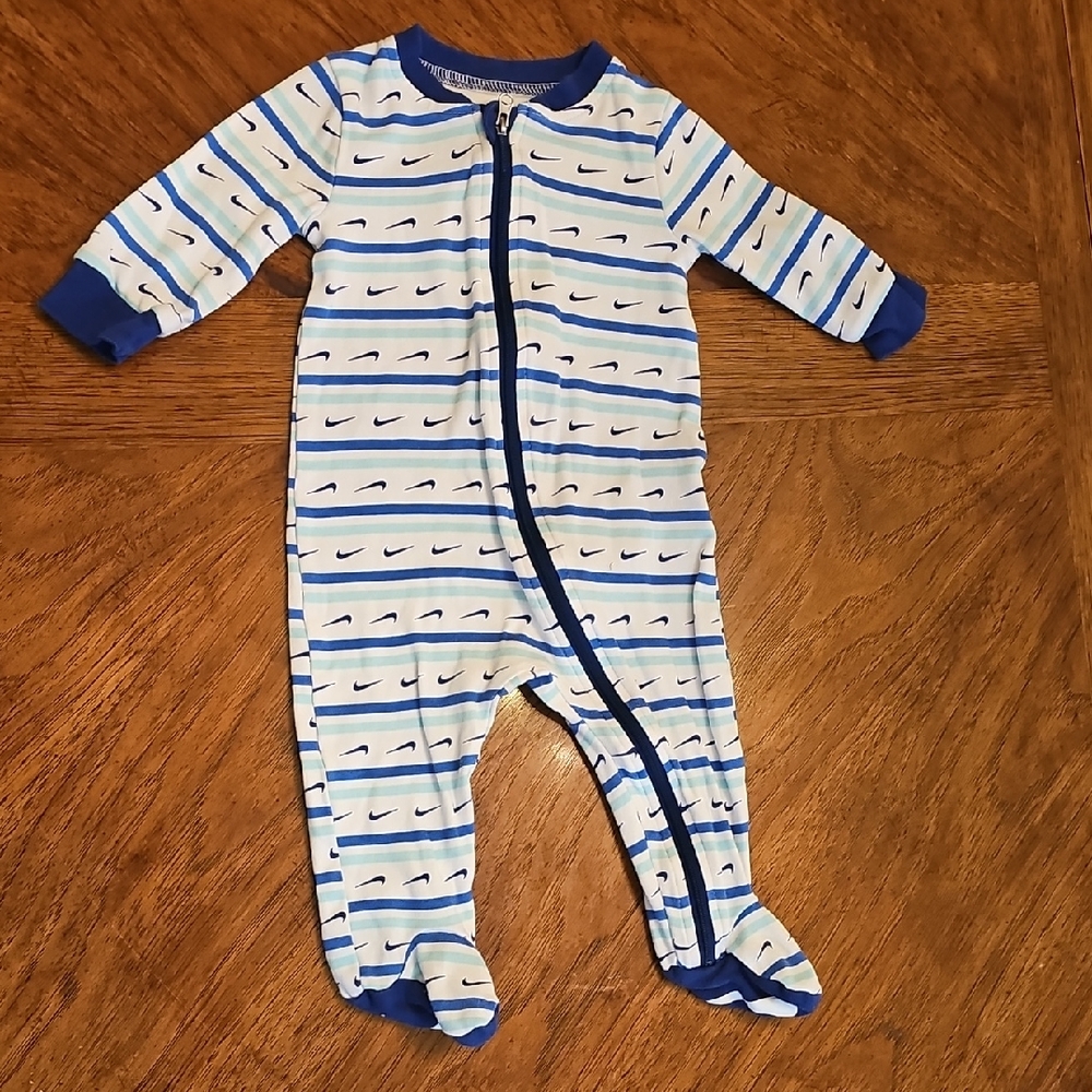 Nike Kids One Piece Blue White Sz 6 Mnths Never Worn I Fant Zip Up Sporty Ball